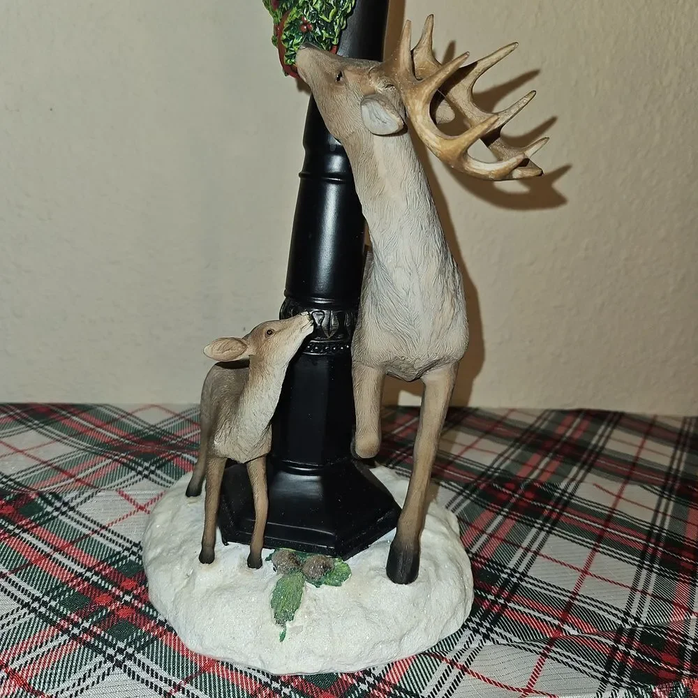 Melrose Deer & Fawn Victorian Lighted Lamppost Christmas Decor